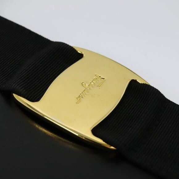 Salvatore Ferragamo Vala Shoulder Bag Leather Black Silver Auth - Picture 6 of 15